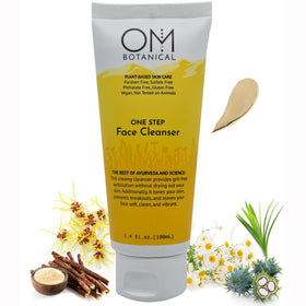 OM Botanical One Step Cleanser bottle pour shows clean pores and gentle makeup removal.