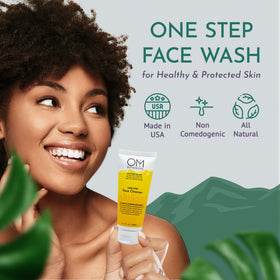 OM Botanical One Step Cleanser enzyme action delivers gentle exfoliation for smoother skin.