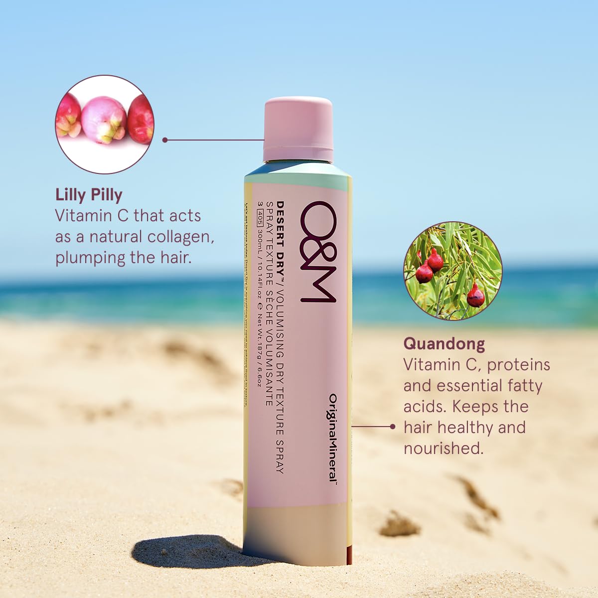 O\u0026M Desert Dry application adds lift to fine hair.