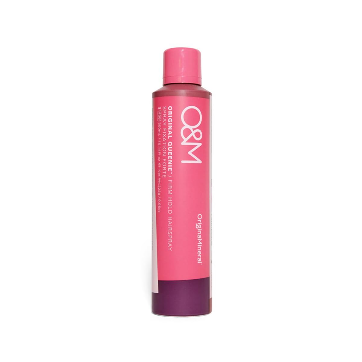 O M Original Queenie Firm Hold spray bottle demonstrates a flexible, long-lasting style.