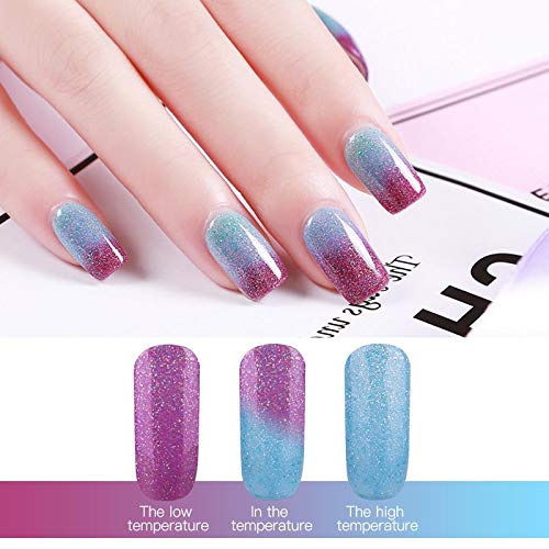 OMAINY color-changing gel polish blue to white variation offers fresh shifts