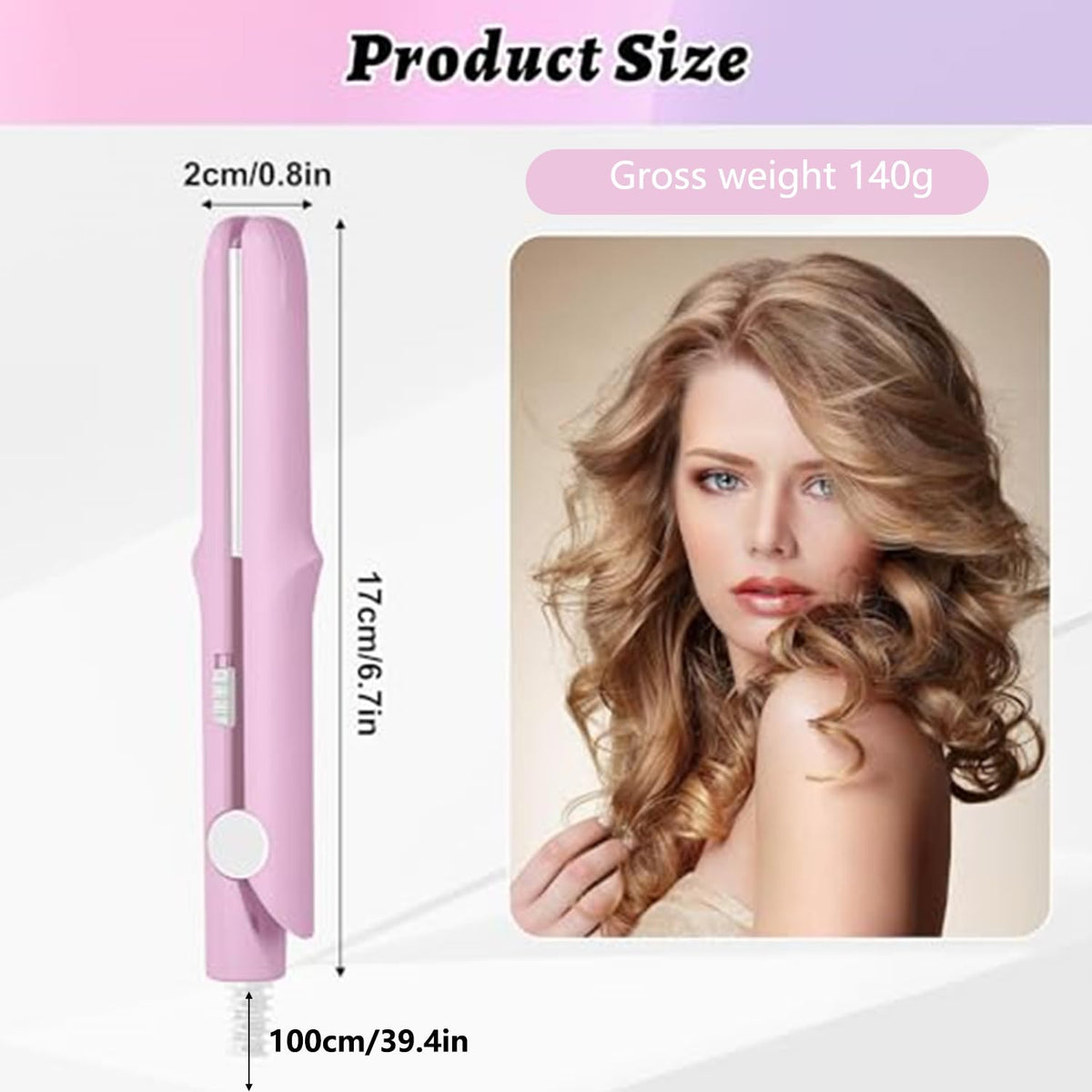 Omaky pink finish compact styling device for everyday use