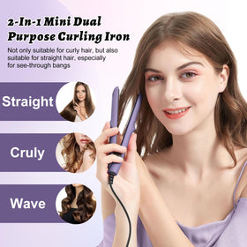 Omaky compact travel styler in pink being held for on-the-go curls