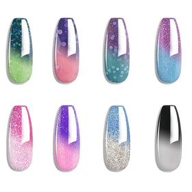 OMAINY color-changing gel polish purple to light red for temperature shift nail art