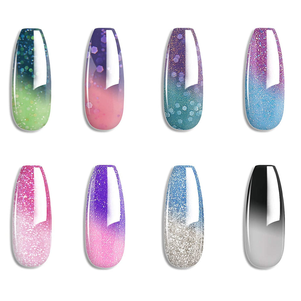 OMAINY color-changing gel polish purple to light red for temperature shift nail art
