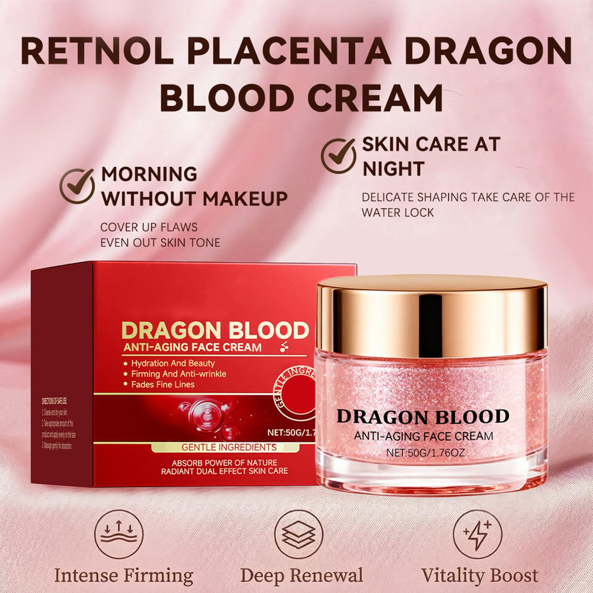 Omexry Dragon Blood Cream face application highlights gentle lifting feel and nourishment.