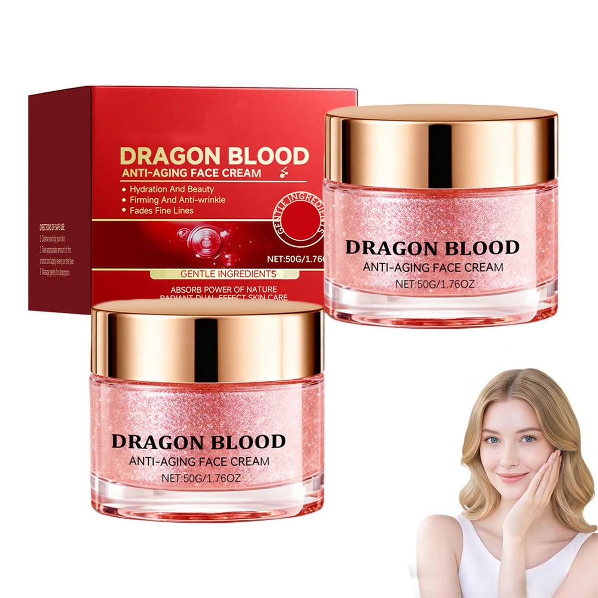 Omexry Dragon Blood Cream jar closeup reveals a rich, hydrating texture.