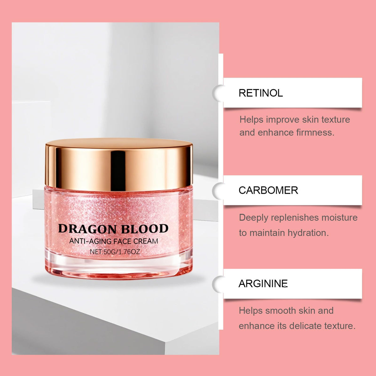 Omexry Dragon Blood Cream neck and shoulders care supports soft, moisturized skin.