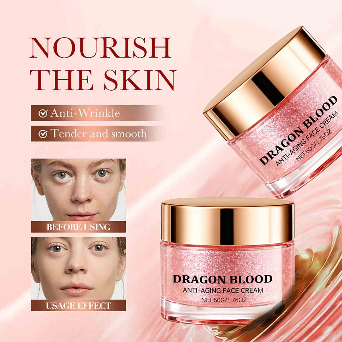 Omexry Dragon Blood Cream texture application demonstrates smooth absorption for daily use.