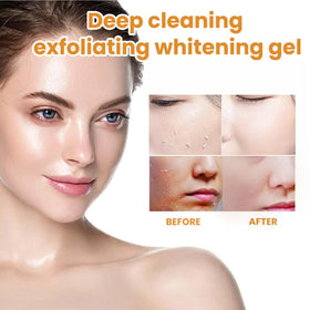 Omexry Orange Exfoliating Gel in use for gentle circular massage