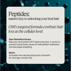 OMI WellBeauty clinical results graph showing thickness and scalp coverage