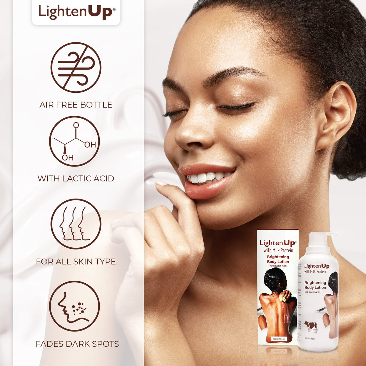 OMIC Lighten-Up lotion highlights shea butter for nourishing moisture
