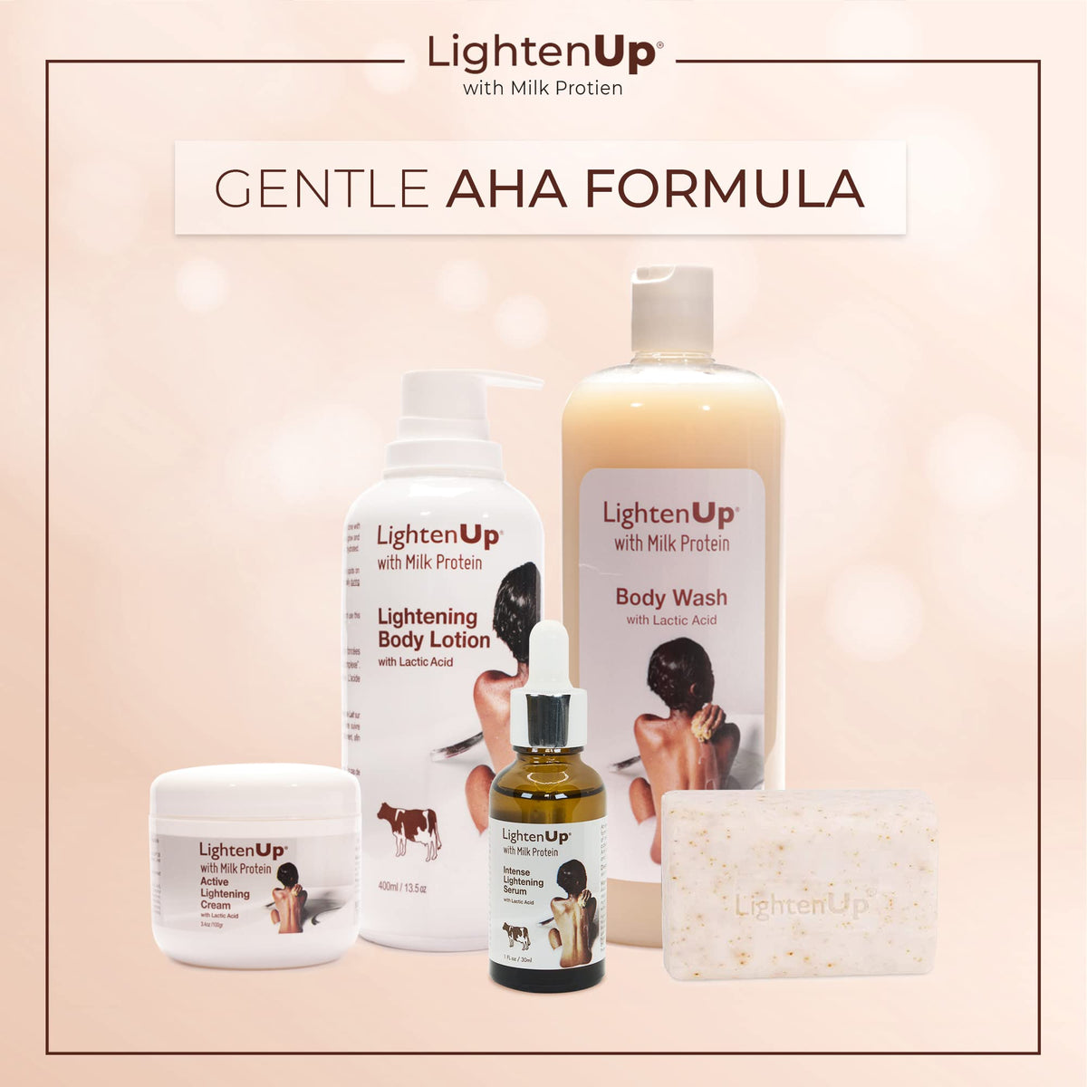 OMIC Lighten-Up packaging box and bottle on a tidy vanity.