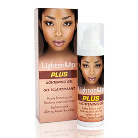 OMIC Lighten-Up Plus Brightening Gel pump bottle for even-toned skin.