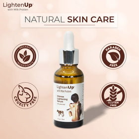 Boxed OMIC Lighten-Up product reminding SPF 50 protection for daily brightening.