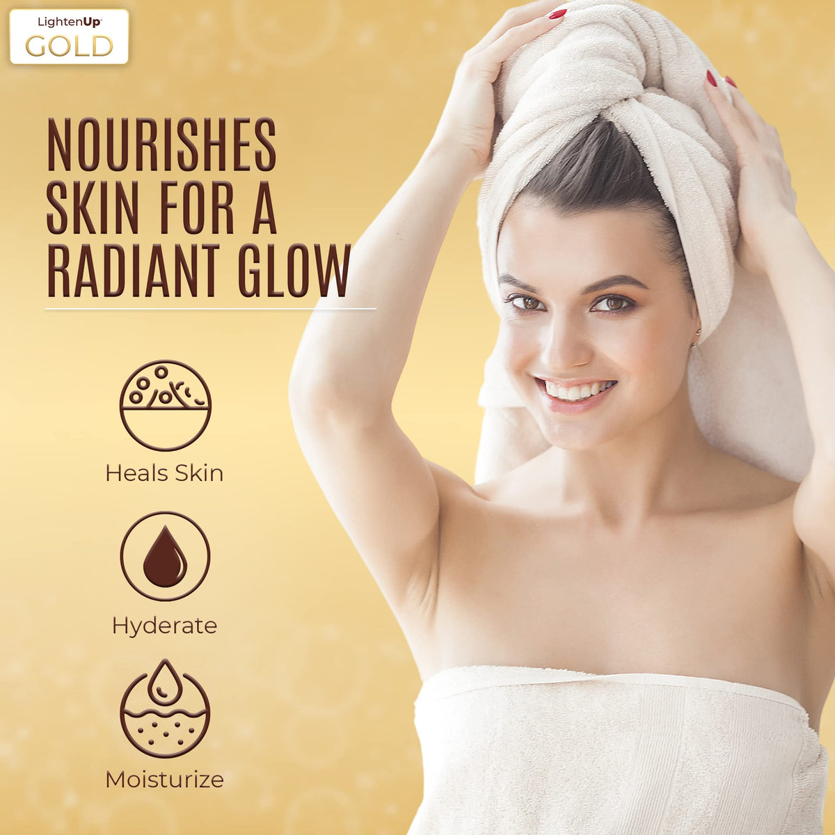 OMIC Lighten-Up shower lather demonstrates cleansing with nourishing formula