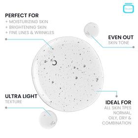 Close-up of OMIC Serum texture reveals lightweight, fast-absorbing feel.