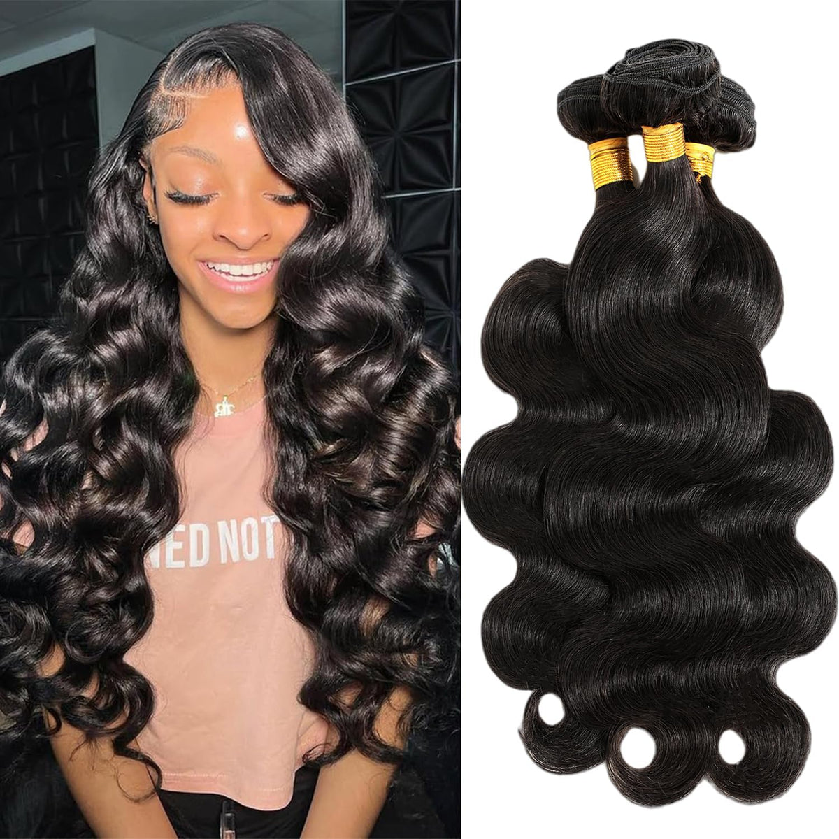 Omiliyah body wave 20-inch bundle with natural shine for everyday styling.