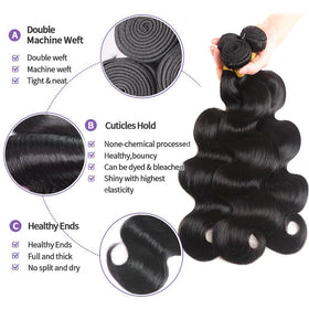 Omiliyah body wave 22-inch bundle with natural shine for everyday styling.