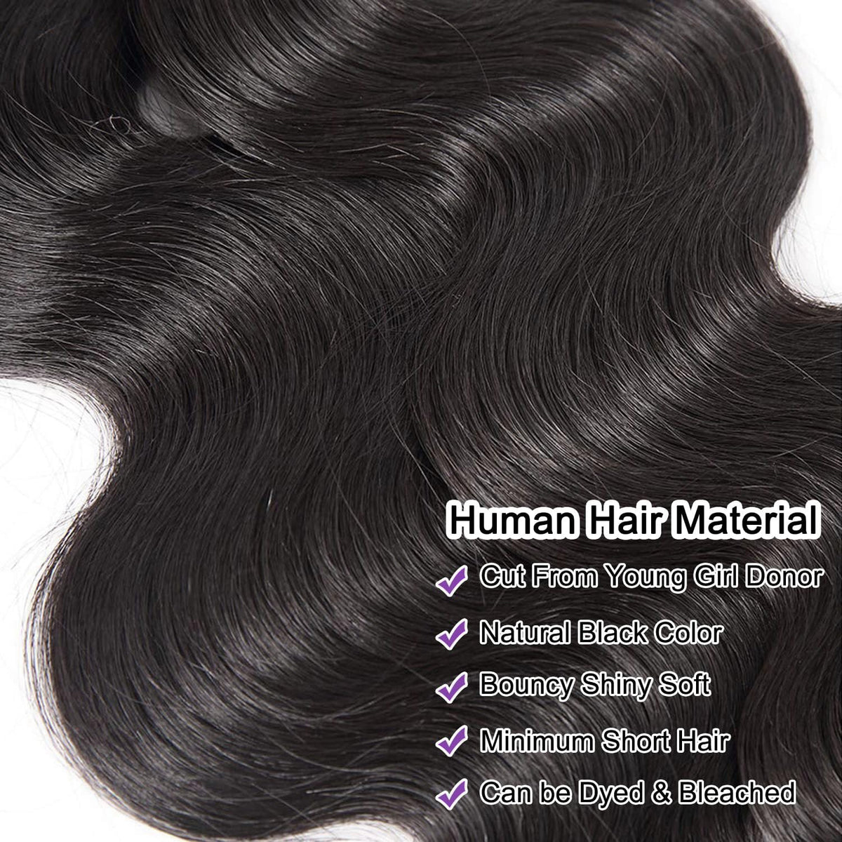 Omiliyah close-up of double-weft bundle showing tight construction for seamless installation.