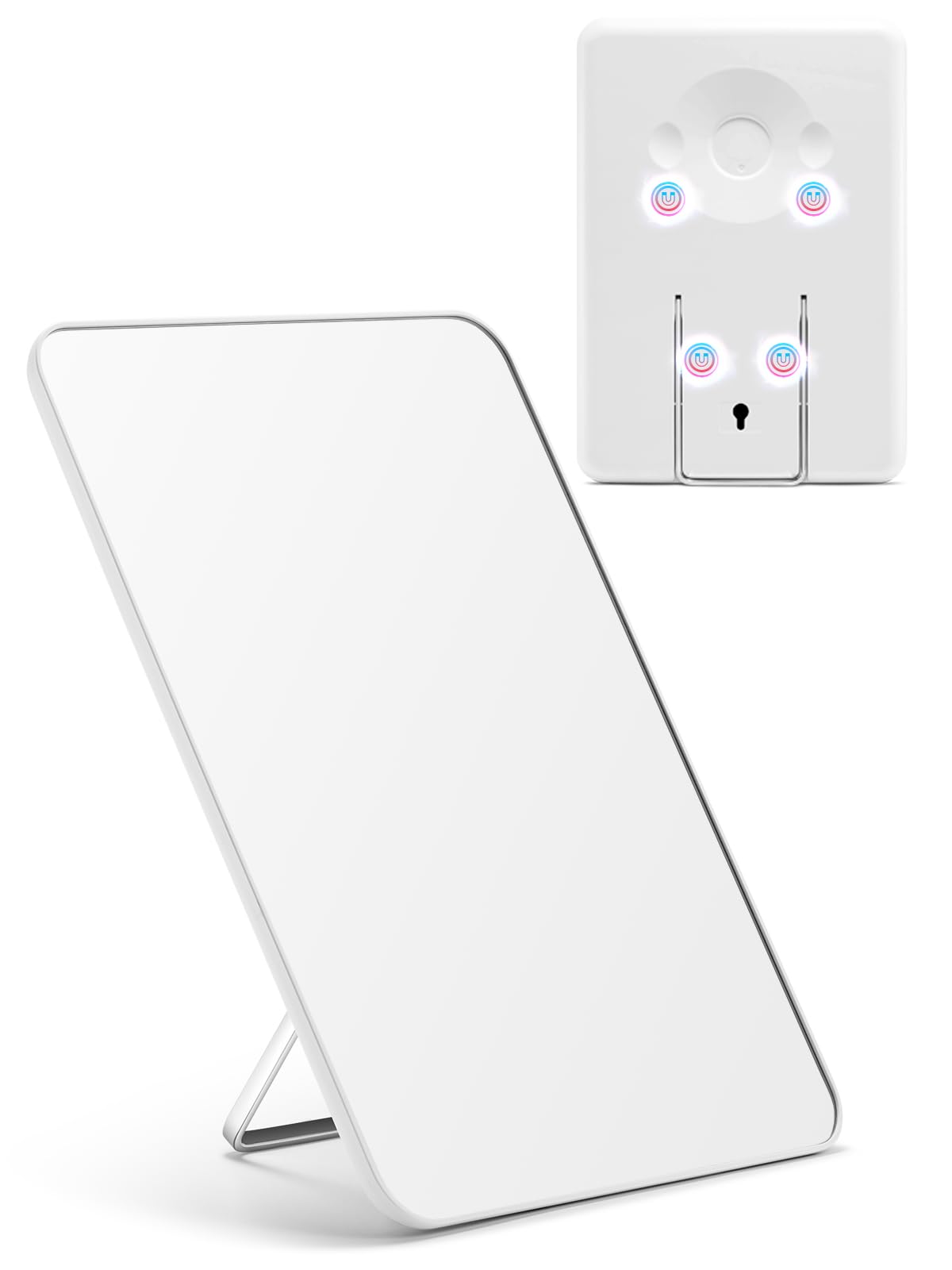 OMIRO magnetic locker mirror with a 10x7 inch desk view for comprehensive grooming.