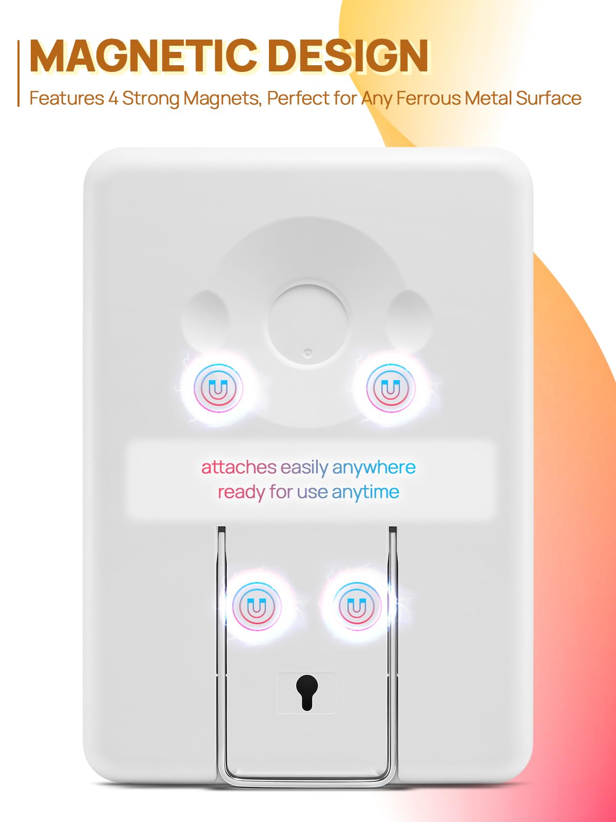 OMIRO mirror includes four strong magnets for secure metal-surface mounting.