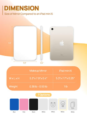 OMIRO makeup mirror with hanging hole saves desk space and hangs anywhere