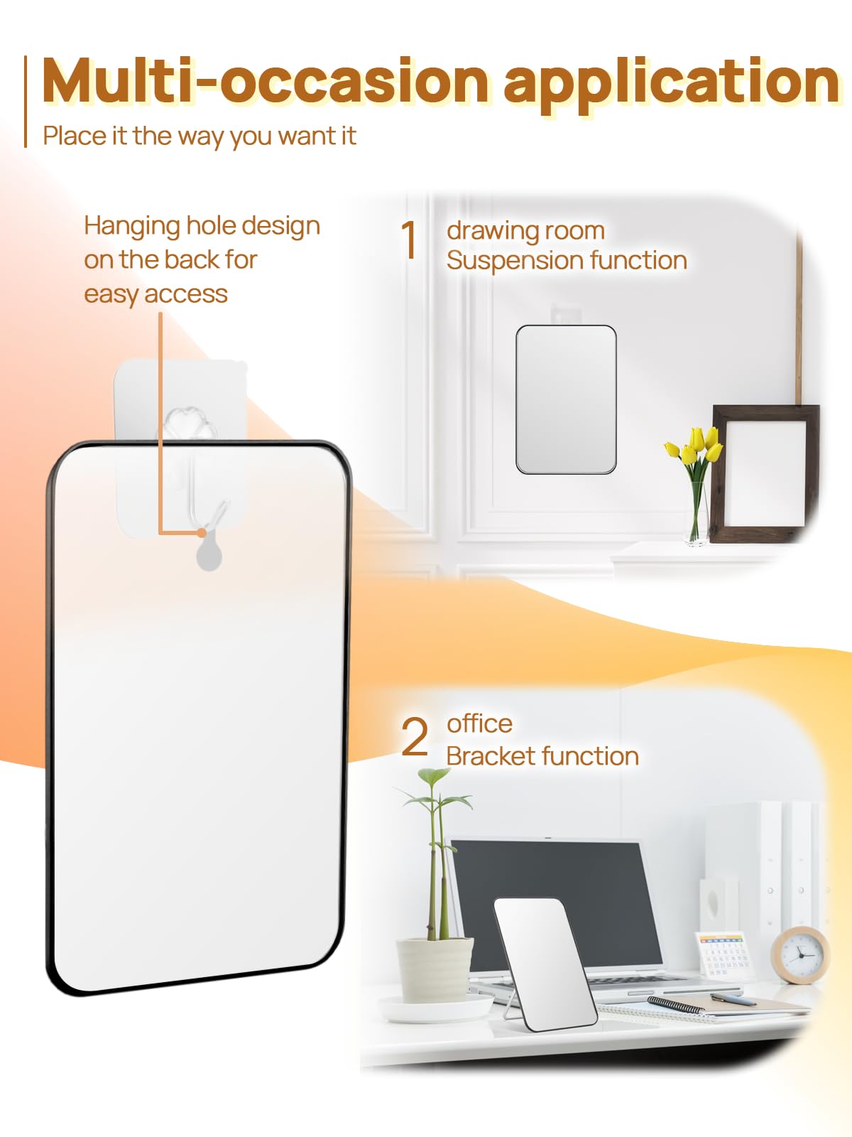 OMIRO mirror features magnetic points for customizable vanity accessories