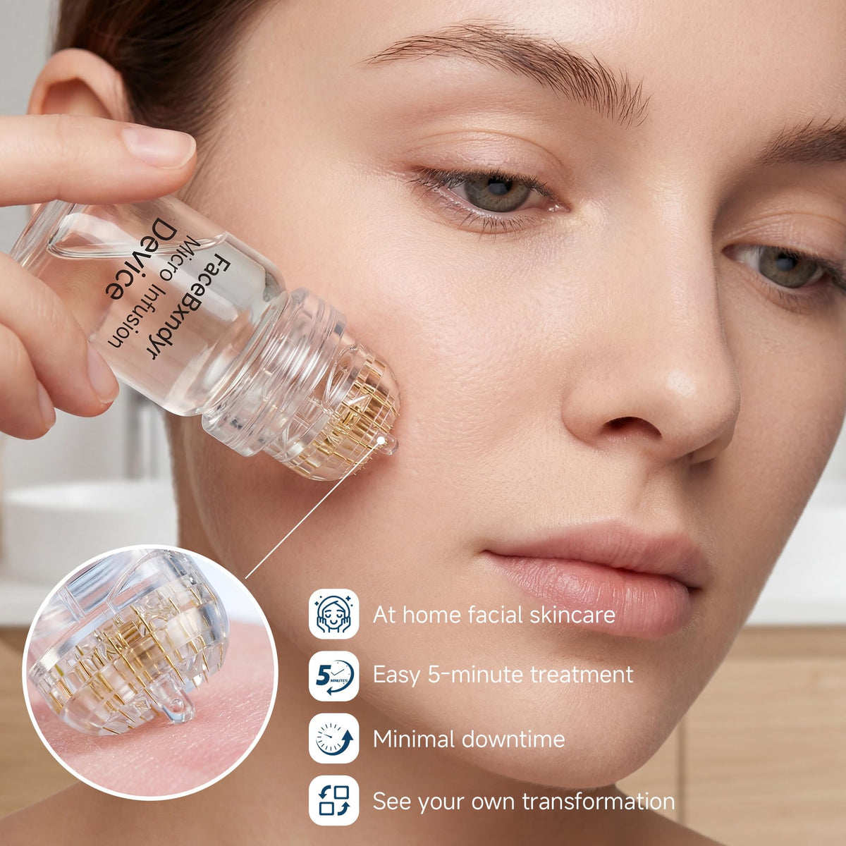 Omnifacile hyaluronic acid serum bottle emphasizes plumpness and radiance