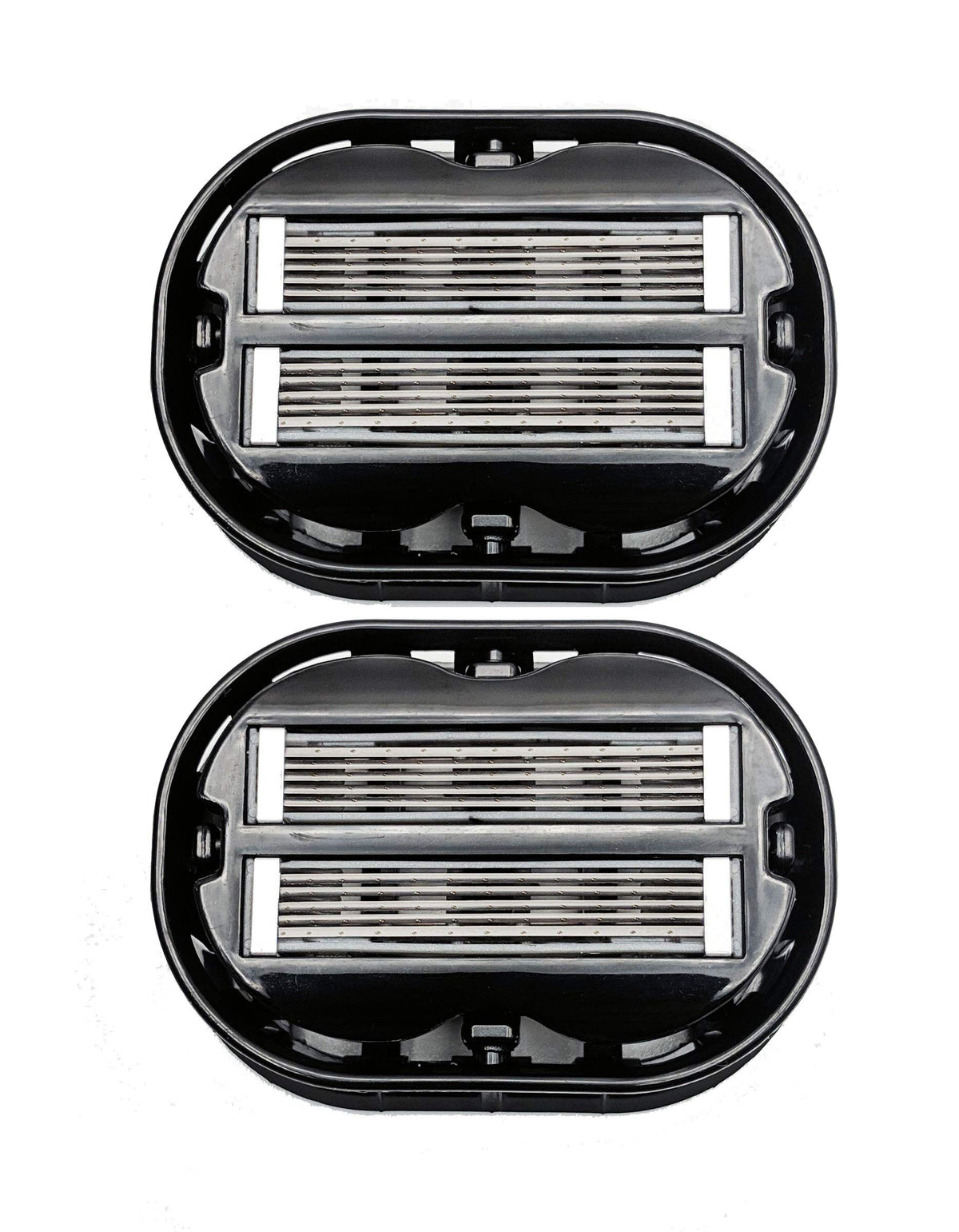 OmniShaver 2X Classic Black front view highlighting fast glide shaving action