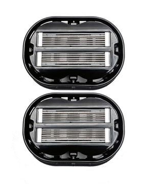 OmniShaver 2X Classic Black front view highlighting fast glide shaving action