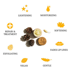 Natural beads in Omorfee scrub exfoliating dry lips to reveal smoother surface.
