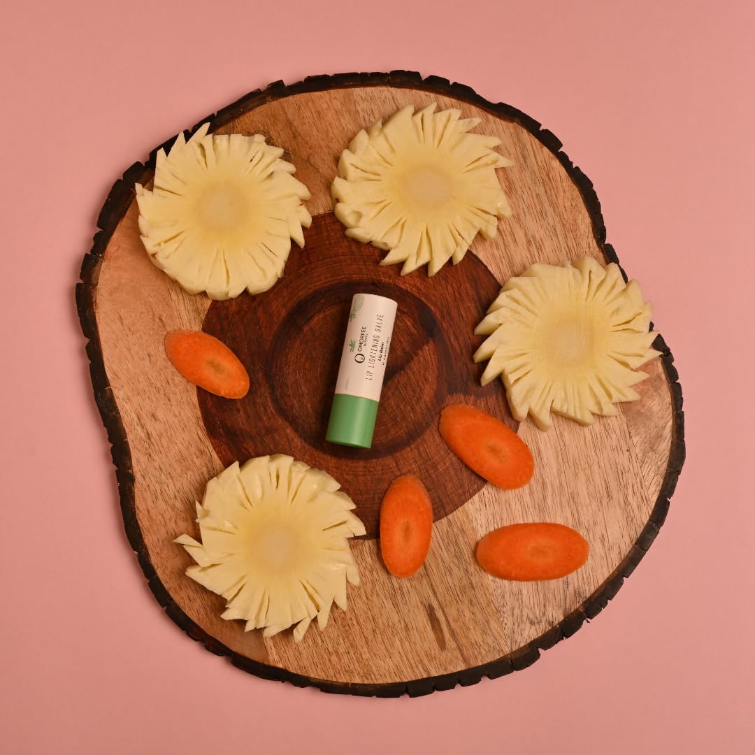 Applying Omorfee Lip Lightening Stick on lips, smooth nourishment in action.