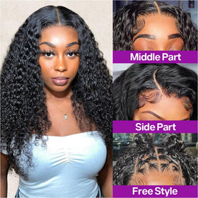 Omswet 5x5 HD lace closure blends with skin tone for natural scalp look