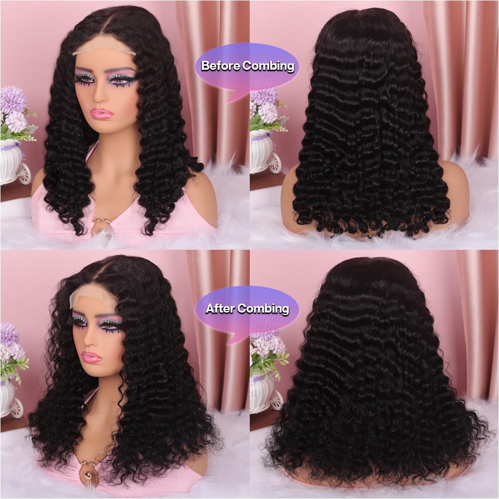 Omswet deep wave texture bob for voluminous, beachy styling