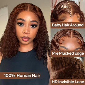 Omswet 5x5 HD lace closure wig with invisible parting for a flawless look