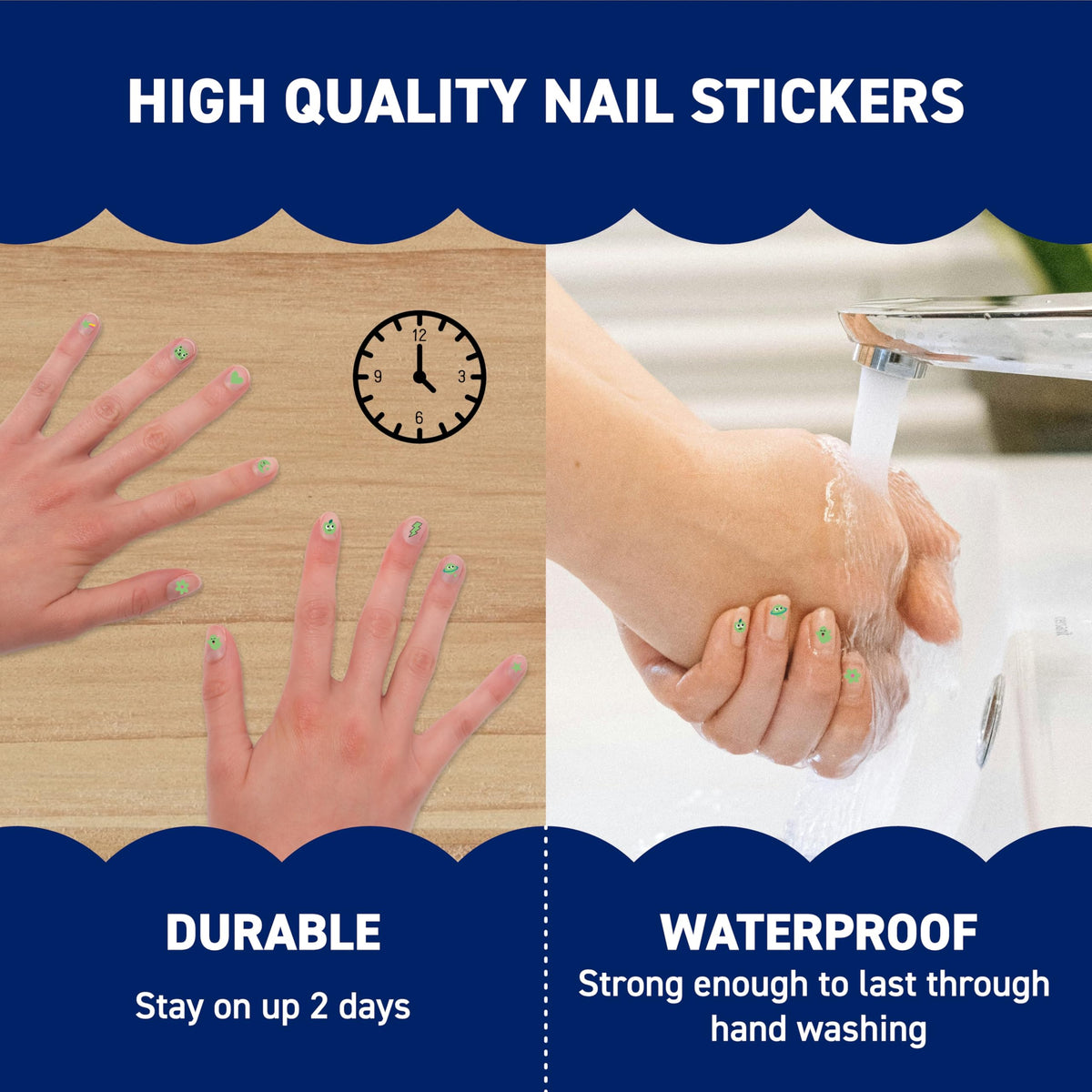 Omy glow-in-dark nail stickers application-05 easy to apply for children