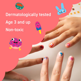Omy makes application easy with mess-free nail art.