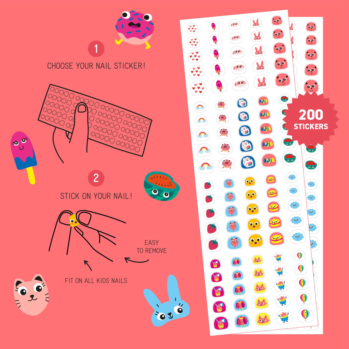 Omy stickers withstand hand washing for long-lasting wear.