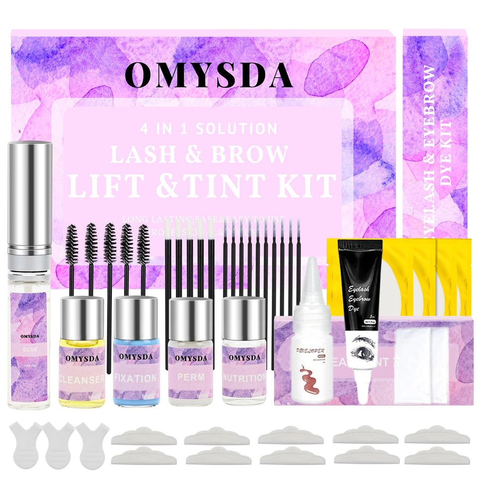 Omysda Lash Lift and Brow Lamination kit packaging for at-home use