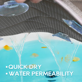 OMYSTYLE back and shoulder support cushions tired muscles while soaking.