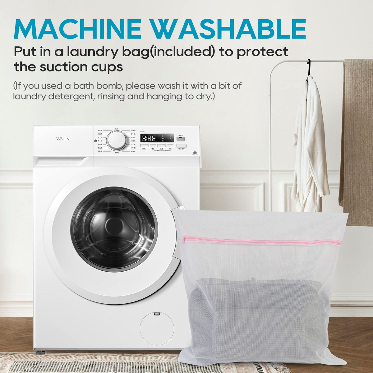 OMYSTYLE built-in hanging hook aids quick air drying.