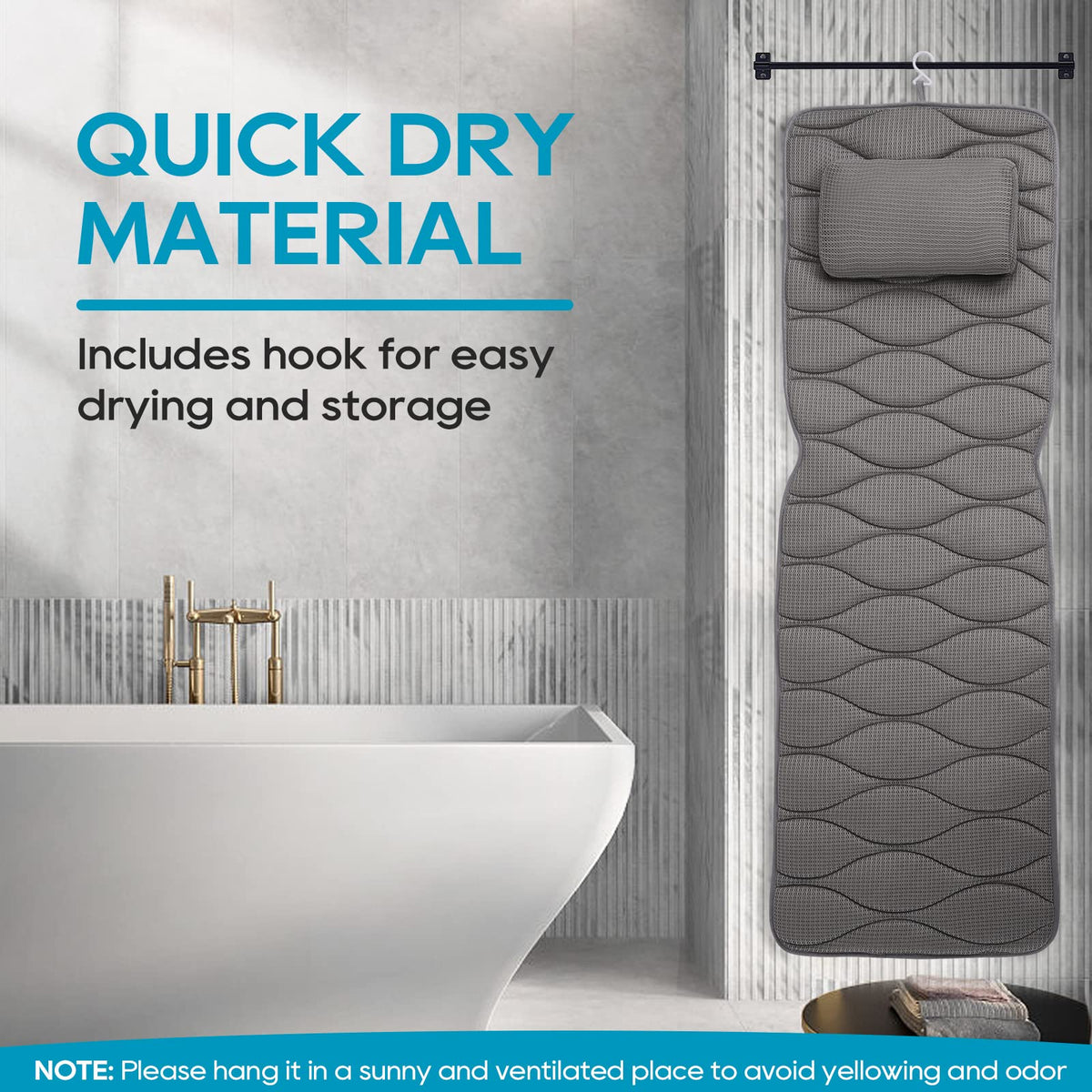 OMYSTYLE fits most one-piece tubs for versatile relaxation.