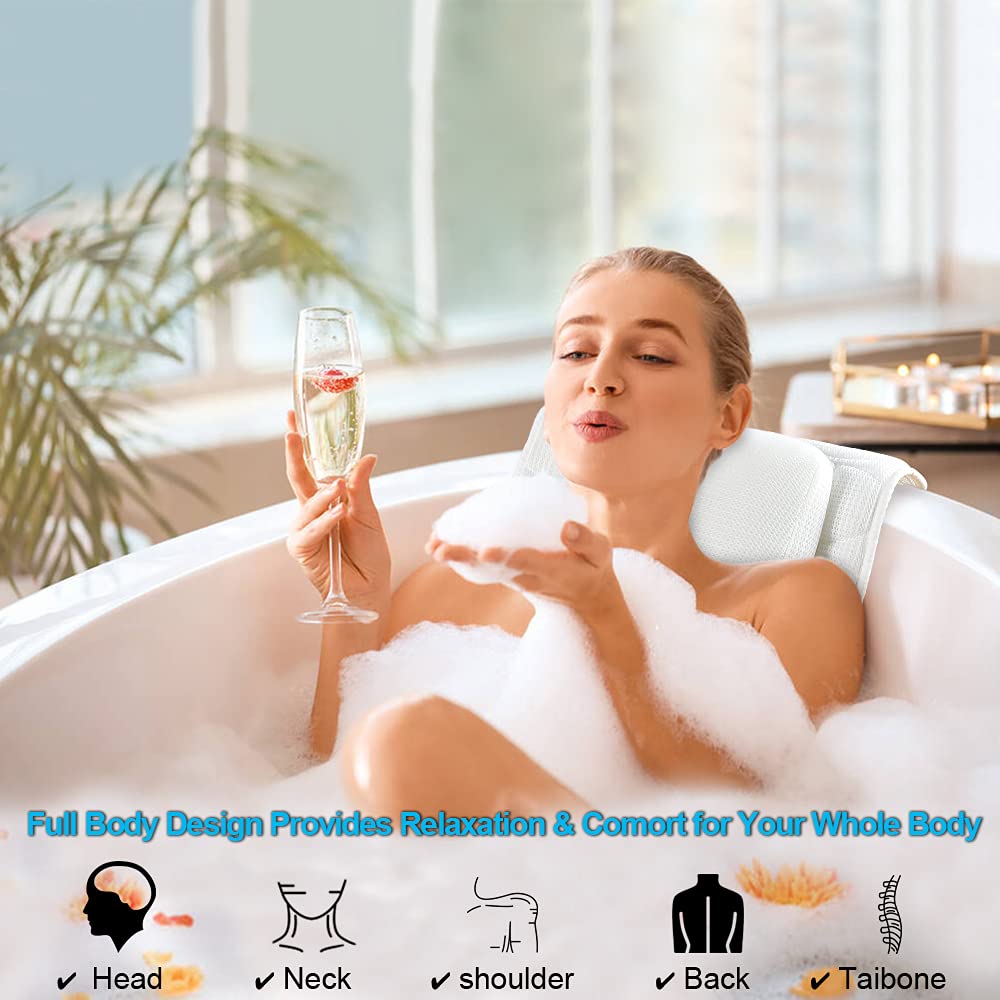Mesh bag included with OMYSTYLE bath pillow for cleaning