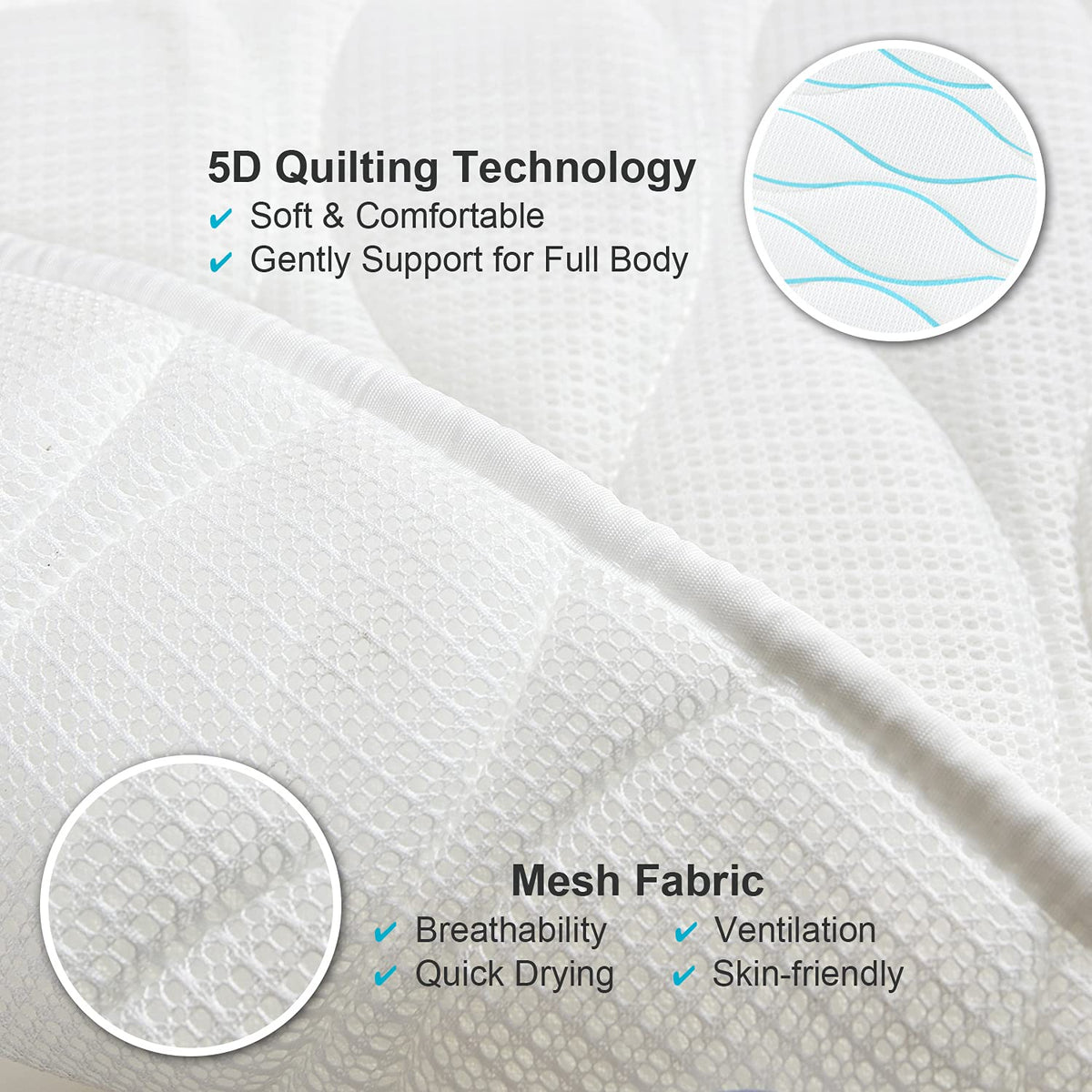Side view of OMYSTYLE bath pillow contouring shoulders and tailbone
