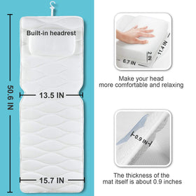 Bottom view of OMYSTYLE pillow with 21 suction cups on tub surface