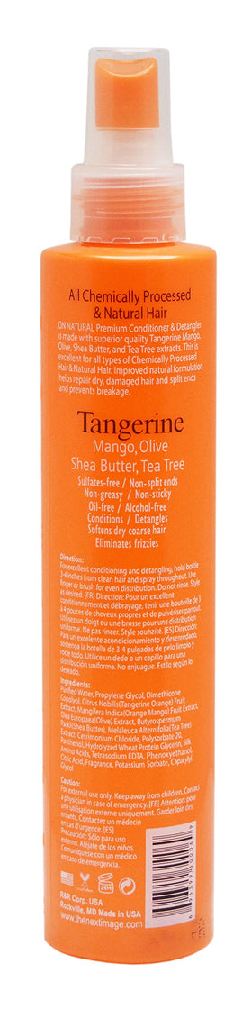 On Natural Tangerine mist application shows quick styling and refreshing scent.