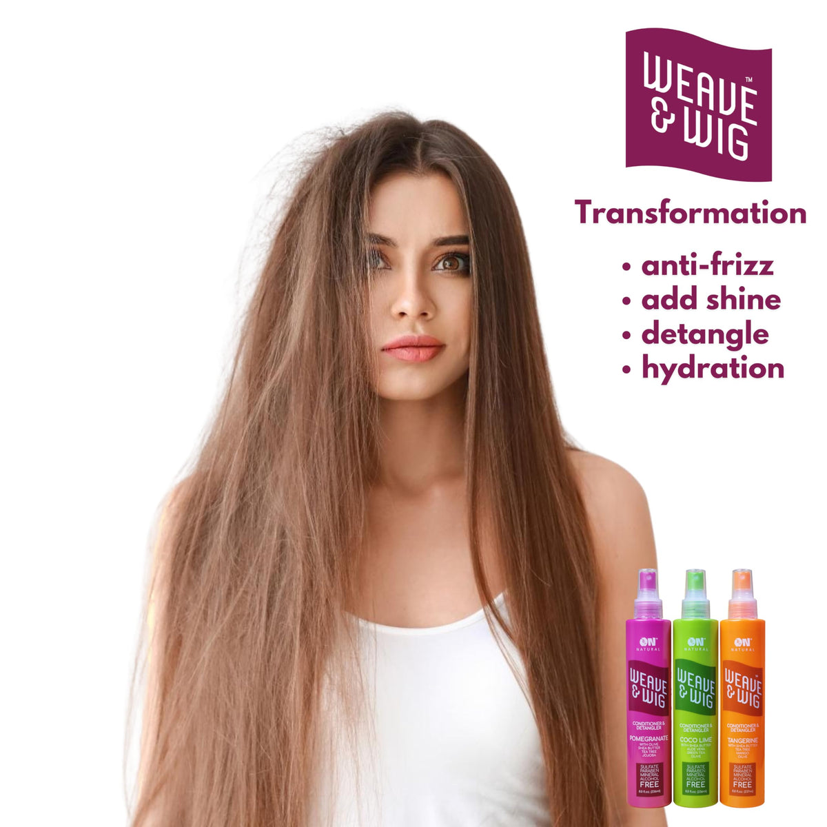 On Natural sulfate-free formula bottle label communicates clean lightweight care.