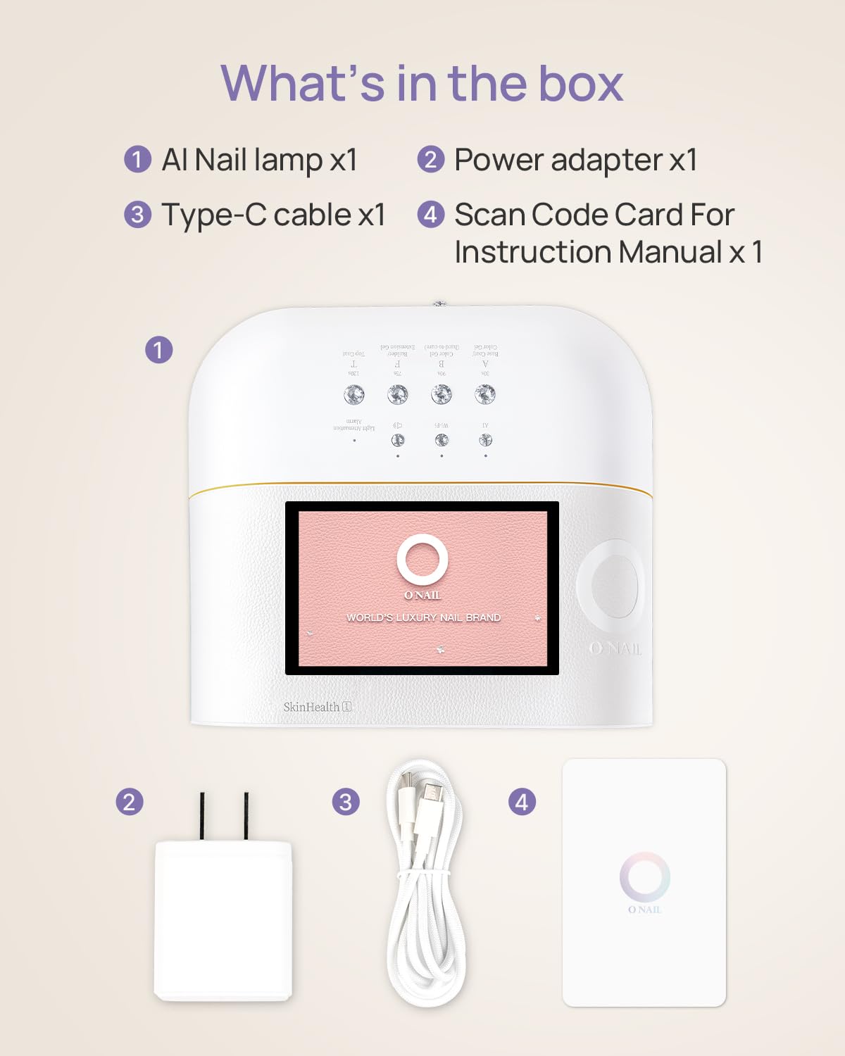 Onail AI UV LED nail lamp 109 LEDs provide uniform coverage