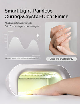 Onail AI UV LED nail lamp live view screen displays real-time targeting